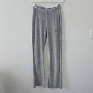 Iets Frans Gray Velour Flare Bottoms Medium